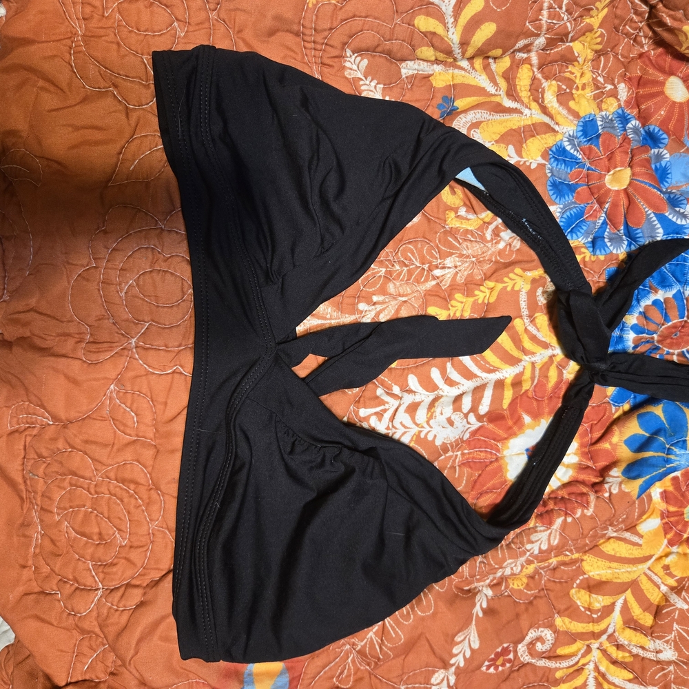 Athleta Black Halter Swim Top
